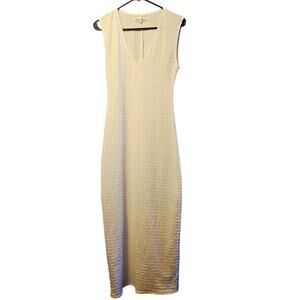 Reformation white textured body con maxi dress size xs